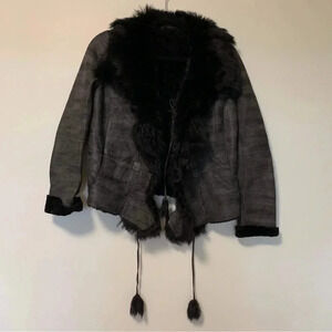 Sued Mod  sheepskin fur leather jacket